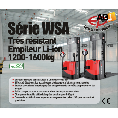 Gerbeur électrique Lithium EP EQUIPEMENT Neuf. Bauvin (59) Nord Hauts de France.