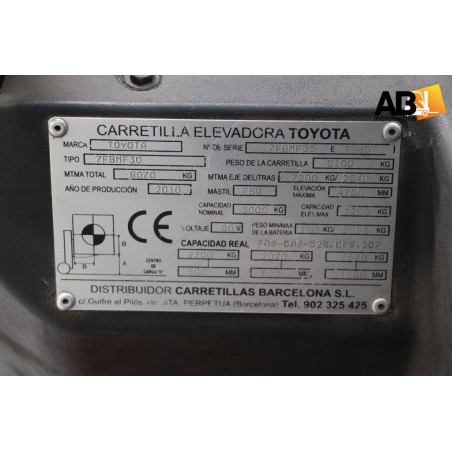 Chariot élévateur Electrique Toyota 7-FBMF-30