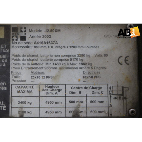 Chariot élévateur Electrique Hyster J-2.50-XM