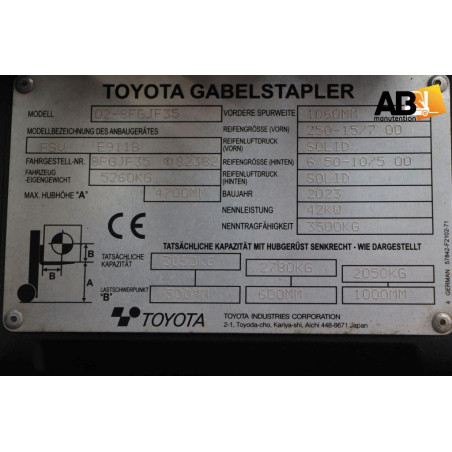 Chariot élévateur Gaz Toyota 02-8-FGJF-35