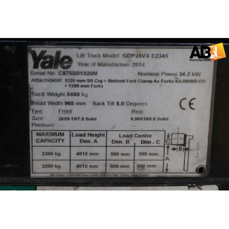 Chariot élévateur Diesel Yale GDP-35-VX