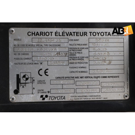 Chariot élévateur Gaz Toyota 42-7-FGF-25
