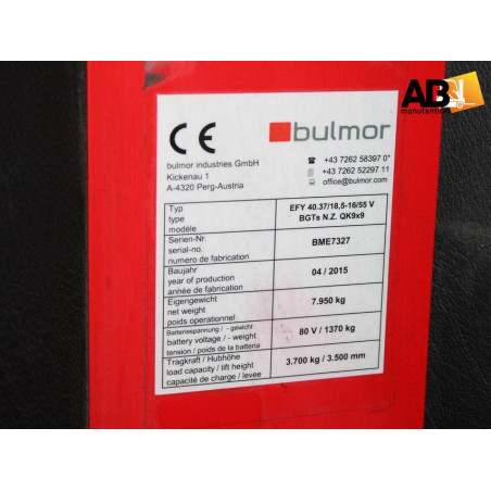 Chariot Multidirectionnel Electrique 3700kg Bulmor EFY-40.37/18.5-16/55V