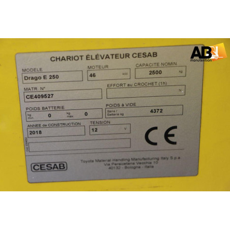 Chariot élévateur Gaz 2500kg Cesab DRAGO-E-250