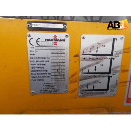 Chariot Multidirectionnel Electrique 2000kg Baumann EVU-20-18/14-12