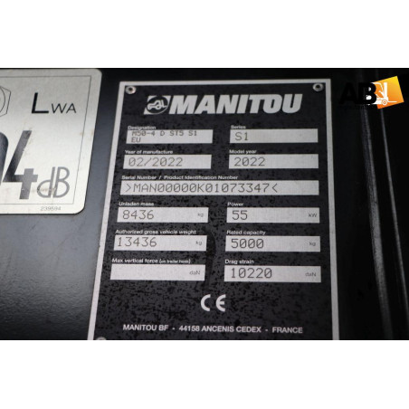 Chariot élévateur Diesel 5000kg Manitou M-50-4-D-ST5