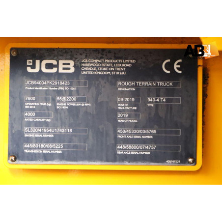 Chariot élévateur Diesel 4000kg  JCB 940-4-T4