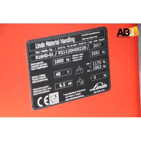 Chariot élévateur Rétractable 1600kg Linde R-16-HD-01