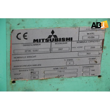 Chariot élévateur Diesel 2500kg Mitsubishi FD-25-N