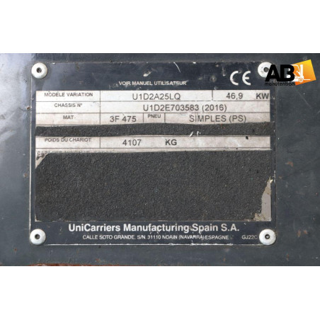 Chariot élévateur Gaz 2500kg Unicarriers U-1-D-2-A-25-LQ