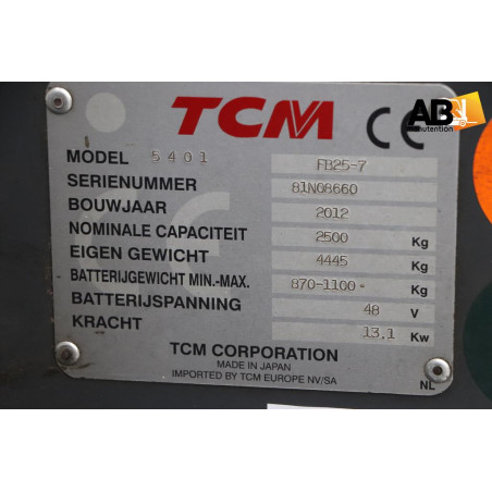 Chariot élévateur Electrique 2500kg TCM  FB-25-7