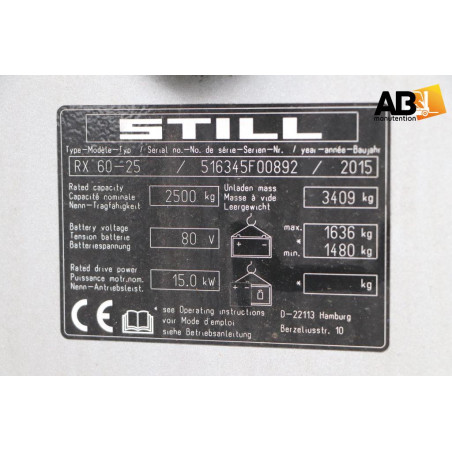 Chariot élévateur Electrique 2500kg Still RX-60-25