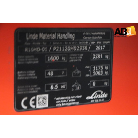 Chariot élévateur Rétractable 1600kg Linde R-16-HD-01