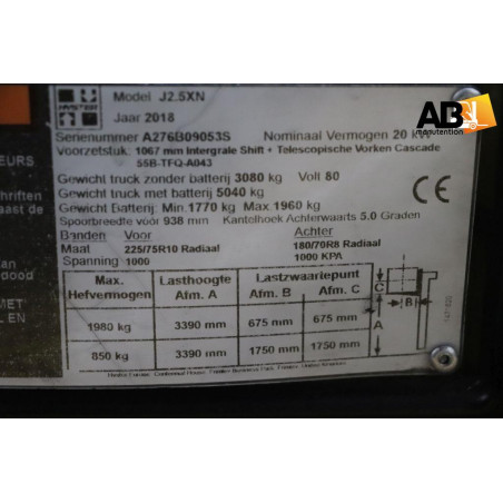 Chariot élévateur Electrique 2500kg Hyster J-2.50-XN