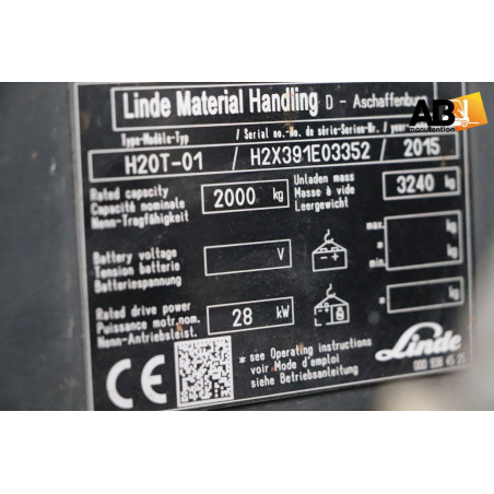 Chariot élévateur Gaz 2000kg Linde H-20-T-01