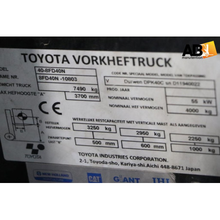 Toyota 40-8-FD-40-N_Chariot élévateur d'occasion Diesel 4,5T