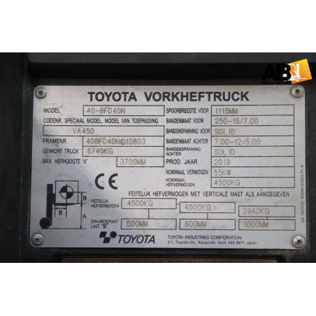 Toyota 40-8-FD-40-N_Chariot élévateur d'occasion Diesel 4,5T