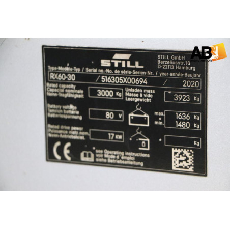 Chariot élévateur Electrique 3000kg Still RX-60-30