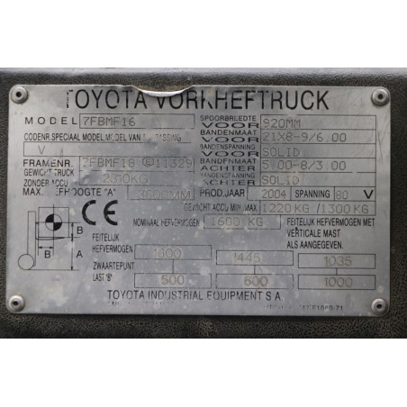 Chariot élévateur Electrique 1600KG Toyota 7-FBMF-16