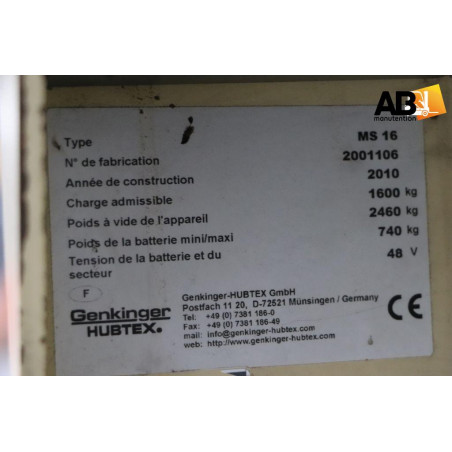 Chariot élévateur d' occasion  Multidirectionnel Electrique 1,6T  Hubtex MS-16