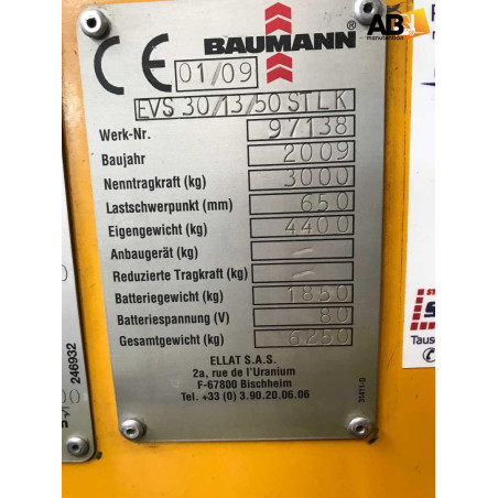 Chariot élévateur d'occasion Multidirectionnel Electrique 3,0T Baumann EVS-30/13/50