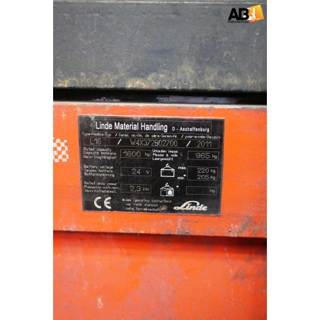 Gerbeur Accompagnant 1600kg  Linde L16