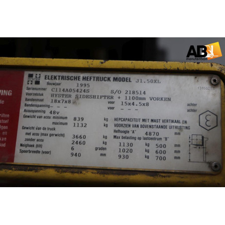 Hyster J-1.5-XL_Chariot élévateur d'occasion Electrique 3 roues 1,5T
