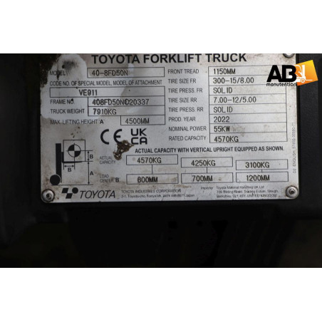 Cpy3271_Toyota 40-8-FD-50-N Chariot élévateur d'occasion Diesel 5,0T