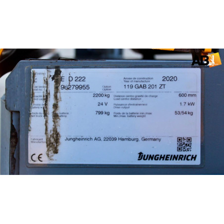 Jungheinrich EJD-222-201-ZT Gerbeur accompagnant 2,2T